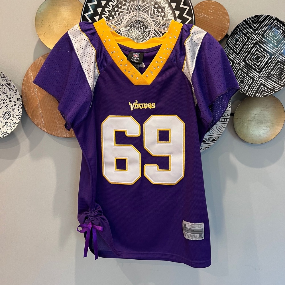 Reebok Minnesota Vikings Women Jersey Purple Rhinestone Number 69 Small NFL